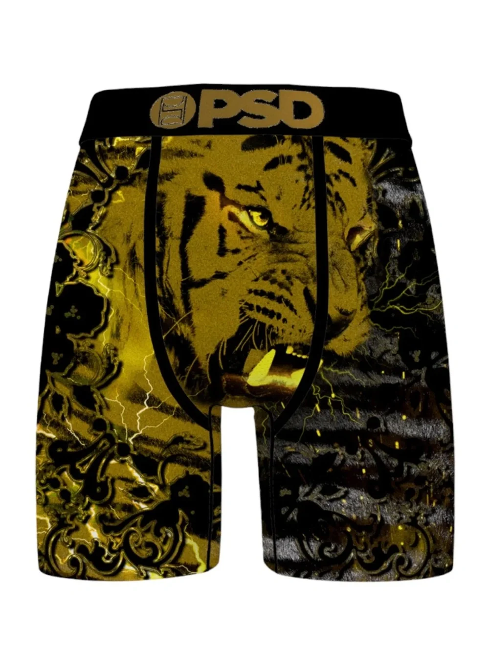 PSD Tiger Face Performance Boxer Briefs - Black & Gold size XL